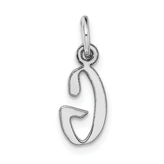 14K White Gold Small Script Initial G Charm