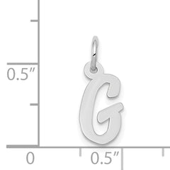 14K White Gold Small Script Initial G Charm