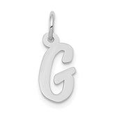 14k White Gold Small Script Letter G Initial Charm