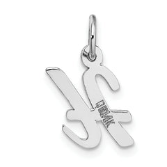 14K White Gold Small Script Initial H Charm