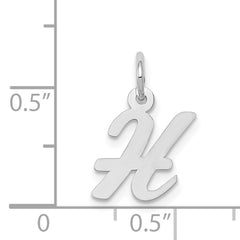 14K White Gold Small Script Initial H Charm