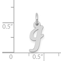 14K White Gold Small Script Initial I Charm