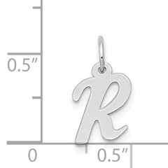 14K White Gold Small Script Initial R Charm