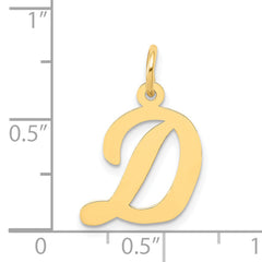 14K Medium Script Letter D Initial Charm