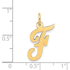 14K Medium Script Initial F Charm