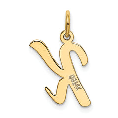 14K Medium Script Initial K Charm