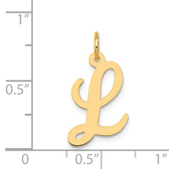 14K Medium Script Initial L Charm