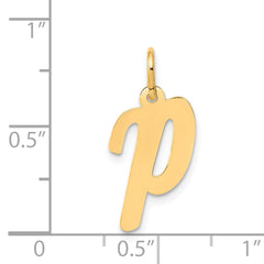 14K Medium Script Initial P Charm