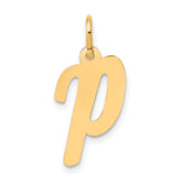 14k Medium Script Letter P Initial Charm