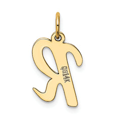 14K Medium Script Initial R Charm