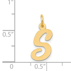 14K Medium Script Initial S Charm