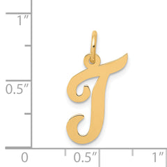 14K Medium Script Initial T Charm