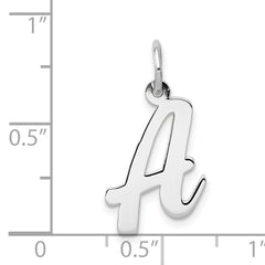 14K White Gold Medium Script Letter A Initial Charm