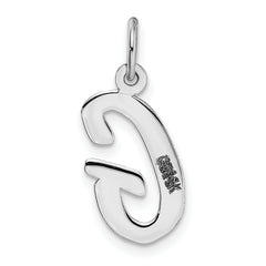 14K White Gold Medium Script Initial G Charm