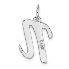 14K White Gold Medium Script Initial N Charm