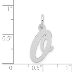 14K White Gold Medium Script Initial O Charm