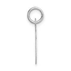 14K White Gold Medium Script Initial V Charm