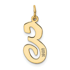 14K Large Script Initial E Charm