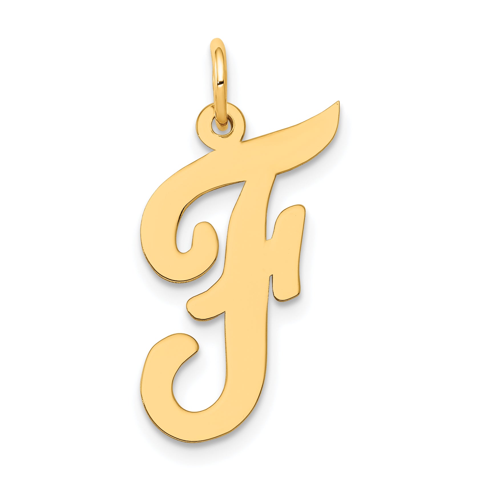 14k Large Script Letter F Initial Charm