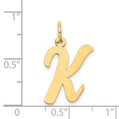 14K Large Script Initial K Charm