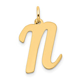 14k Large Script Letter N Initial Charm