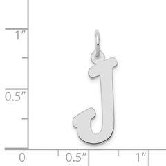 14K White Gold Large Script Initial J Charm