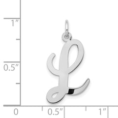 14K White Gold Large Script Initial L Charm