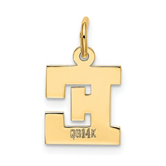 14K Small Block Initial E Charm