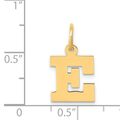 14K Small Block Initial E Charm