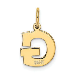 14K Small Block Initial G Charm