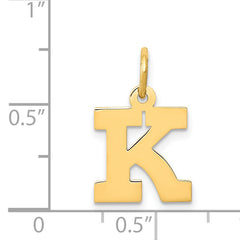 14K Small Block Initial K Charm