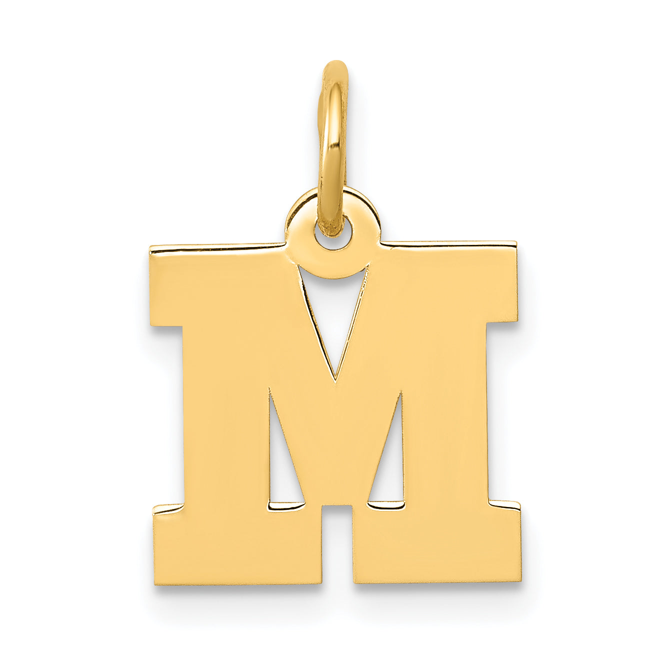 14k Small Block Letter M Initial Charm