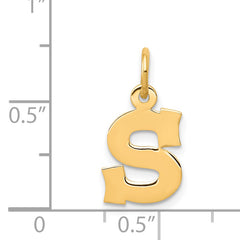 14K Small Block Initial S Charm