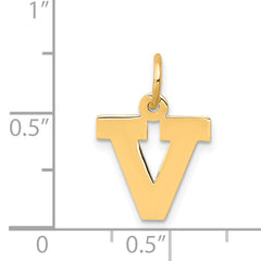 14K Small Block Initial V Charm