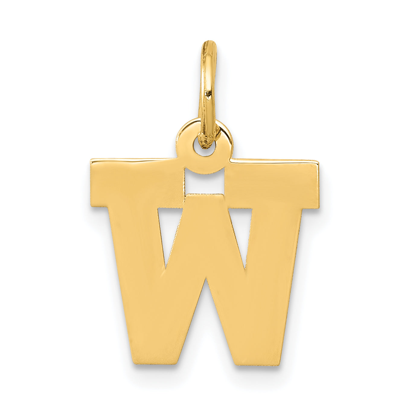 14k Small Block Letter W Initial Charm