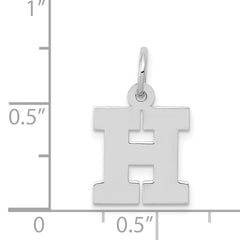 14K White Gold Small Block Initial H Charm