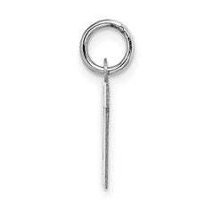 14K White Gold Small Block Initial N Charm