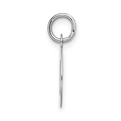 14K White Gold Small Block Initial O Charm