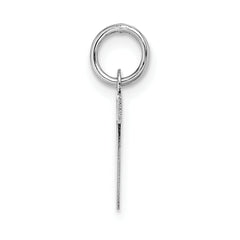 14K White Gold Small Block Initial V Charm