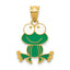 14k Green and White Enameled Frog