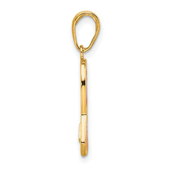 14K Pink Enameled Awareness Ribbon Pendant