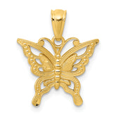 14k Diamond-cut Butterfly Pendant