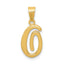14KY Script Letter O Initial Pendant