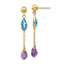 Amethyst & Blue Topaz Stud Earrings in 14K Yellow Gold, 5mm - Sophia Jewelers