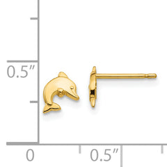 14k Polished Dolphin Post Earrings