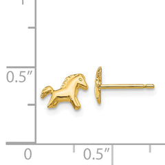 14k Polished Horse Post Earrings