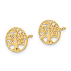 14k Round Tree Post Earrings