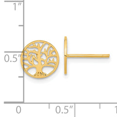 14k Round Tree Post Earrings