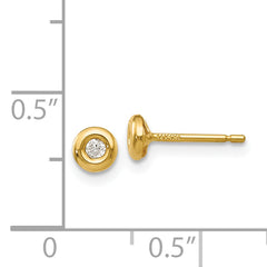 14k Polished CZ Earrings