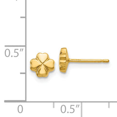 14k Polished 4-Leaf Clover Post Ear